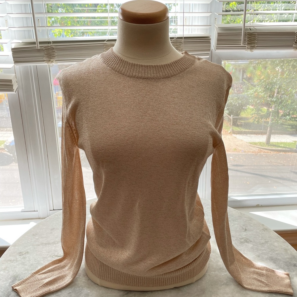 H&M gold long sleeve shimmer top